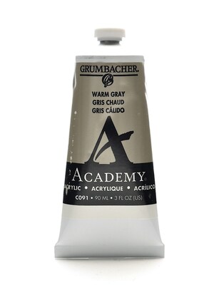 Grumbacher Academy Acrylic Colors Warm Gray 3 Oz. (90 Ml) [Pack Of 3] (3PK-C091)