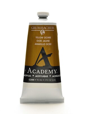 Grumbacher Academy Acrylic Colors Yellow Ochre Hue 3 Oz. (90 Ml) [Pack Of 3] (3PK-C244)