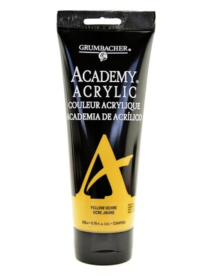 Grumbacher Academy Acrylic Colors Yellow Ochre Light 6.8 Oz. (200 Ml) [Pack Of 2] (2PK-C244P200)