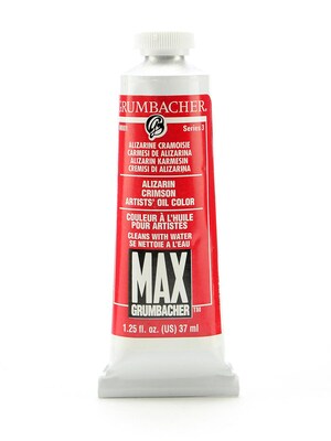 Grumbacher Max Water Miscible Oil Colors Alizarin Crimson 1.25 Oz. [Pack Of 2] (2PK-M001)