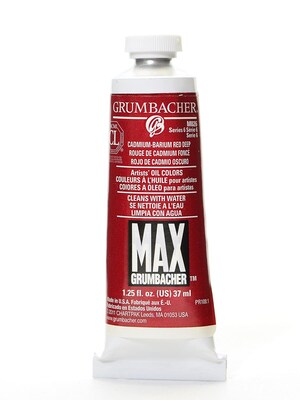 Grumbacher Max Water Miscible Oil Colors Cadmium Barium Red Deep 1.25 Oz. (M026)