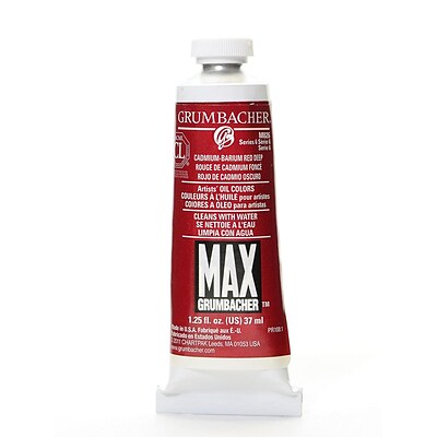 Grumbacher Max Water Miscible Oil Colors Cadmium Barium Red Deep 1.25 Oz. (M026)