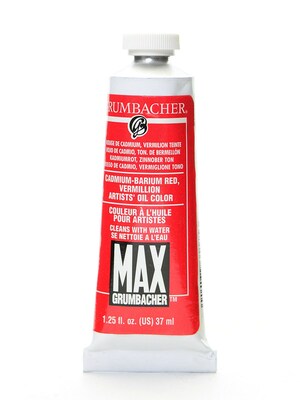 Grumbacher Max Water Miscible Oil Colors Cadmium Barium Vermilion 1.25 Oz. (M030)