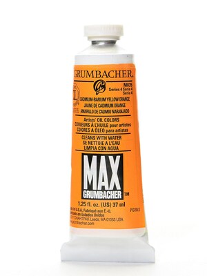 Grumbacher Max Water Miscible Oil Colors Cadmium Barium Yellow Orange 1.25 Oz. (M035)