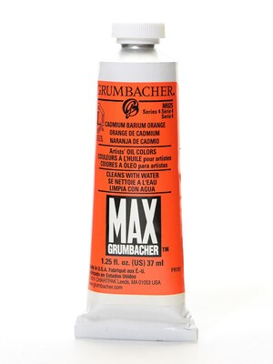 Grumbacher Max Water Miscible Oil Colors Cadmium-Barium Orange 1.25 Oz. (M025)
