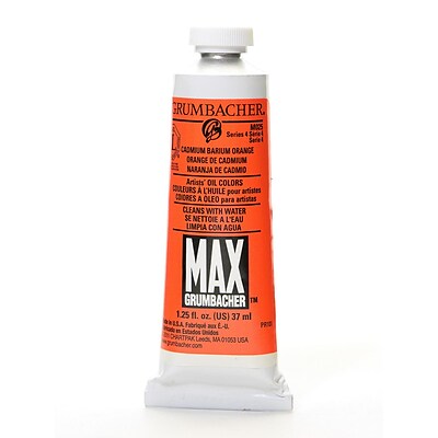Grumbacher Max Water Miscible Oil Colors Cadmium-Barium Orange 1.25 Oz. (M025)