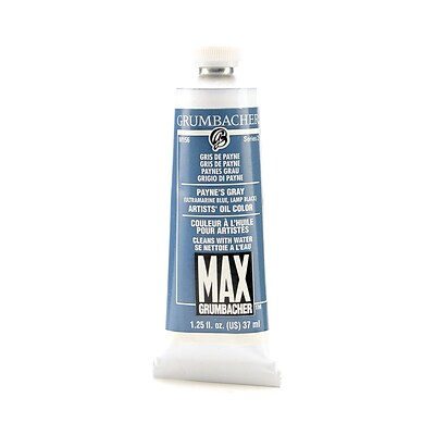 Grumbacher Max Water Miscible Oil Colors PayneS Gray 1.25 Oz. [Pack Of 2] (2PK-M156)