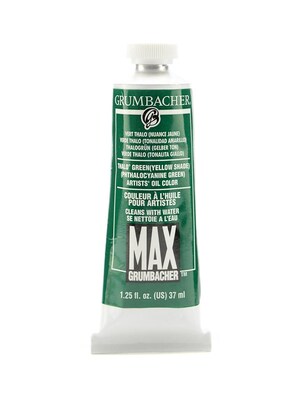 Grumbacher Max Water Miscible Oil Colors Thalo Green (Yellow Shade) 1.25 Oz. [Pack Of 2] (2PK-M306)