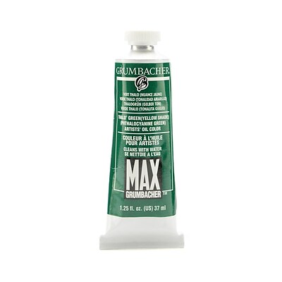 Grumbacher Max Water Miscible Oil Colors Thalo Green (Yellow Shade) 1.25 Oz. [Pack Of 2] (2PK-M306)