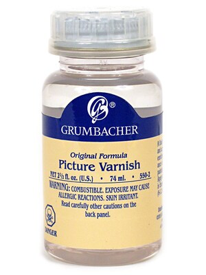 Grumbacher Picture Varnish (Crystal Clear Acrylic Resin) 2 1/2 Oz. Bottle (550-2)
