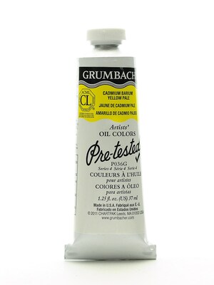 Grumbacher Pre-Tested Artists Oil Colors Cadmium Barium Yellow Pale P036 1.25 Oz. (P036G)
