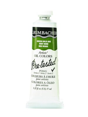 Grumbacher Pre-Tested Artists Oil Colors Green Gold Hue P086 1.25 Oz. [Pack Of 2] (2PK-P086G)