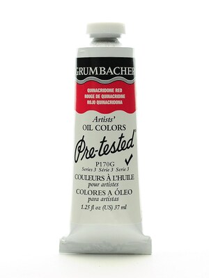 Grumbacher Pre-Tested Artists Oil Colors Quinacridone Red P170 1.25 Oz. [Pack Of 2] (2PK-P170G)