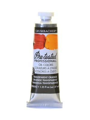 Grumbacher Pre-Tested Artists Oil Colors Transparent Orange P005 1.25 Oz. [Pack Of 2] (2PK-P005G)