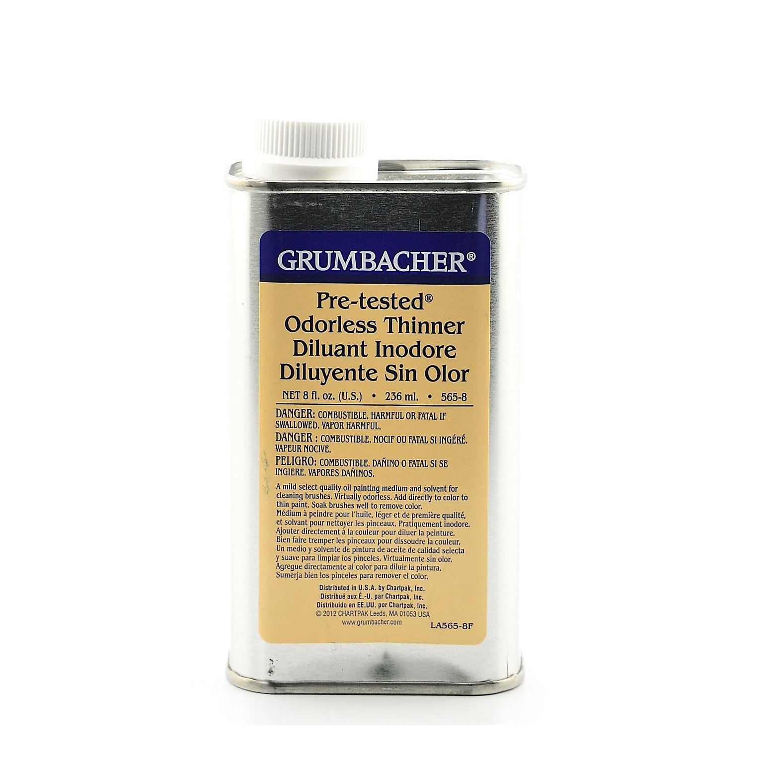 Grumbacher Pre-Tested Odorless Thinner 8 Oz. (565-8)