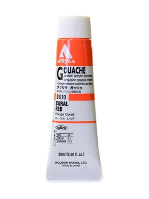 Holbein Acryla Gouache 20 Ml Coral Red [Pack Of 2] (2PK-D010)