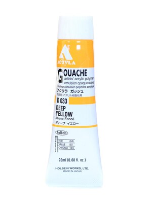 Holbein Acryla Gouache 20 Ml Deep Yellow [Pack Of 2] (2PK-D033)
