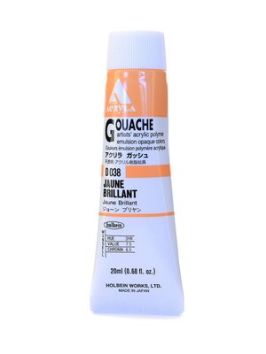 Holbein Acryla Gouache 20 Ml Jaune Brilliant [Pack Of 2] (2PK-D038)