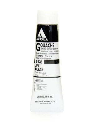 Holbein Acryla Gouache 20 Ml Jet Black [Pack Of 2] (2PK-D136)