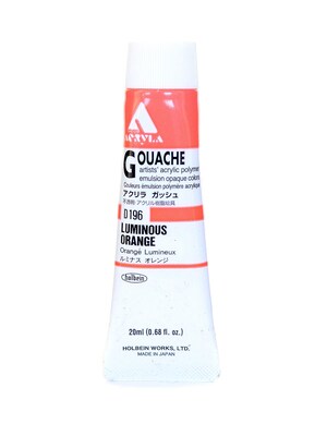 Holbein Acryla Gouache 20 Ml Luminous Orange [Pack Of 2] (2PK-D196)
