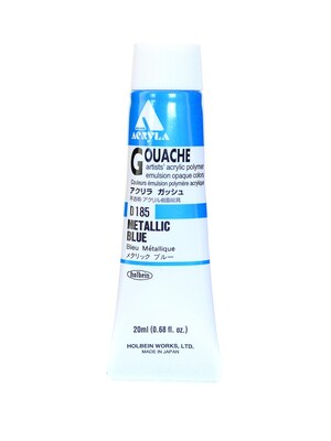 Holbein Acryla Gouache 20 Ml Metallic Blue [Pack Of 2] (2PK-D185)