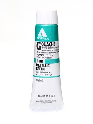 Holbein Acryla Gouache 20 Ml Metallic Green [Pack Of 2] (2PK-D184)