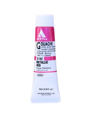 Holbein Acryla Gouache 20 Ml Metallic Red [Pack Of 2] (2PK-D182)