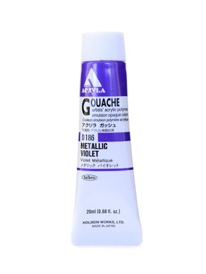 Holbein Acryla Gouache 20 Ml Metallic Violet [Pack Of 2] (2PK-D186)