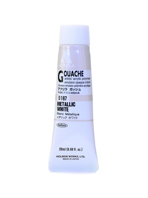 Holbein Acryla Gouache 20 Ml Metallic White [Pack Of 2] (2PK-D187)