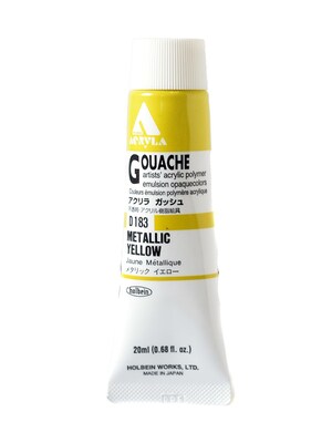 Holbein Acryla Gouache 20 Ml Metallic Yellow [Pack Of 2] (2PK-D183)