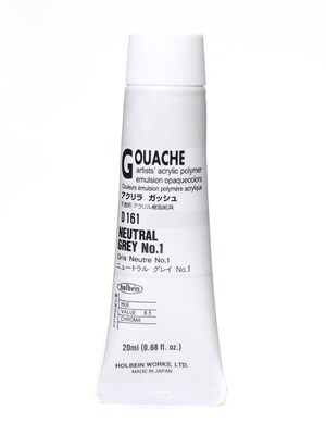 Holbein Acryla Gouache 20 Ml Neutral Grey #1 [Pack Of 2] (2PK-D161)