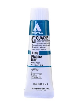 Holbein Acryla Gouache 20 Ml Peacock Blue [Pack Of 2] (2PK-D096)