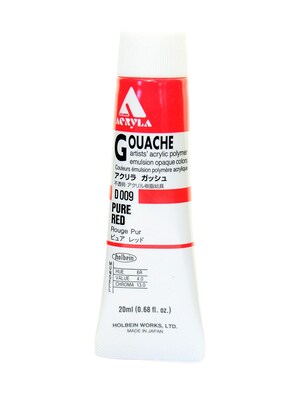 Holbein Acryla Gouache 20 Ml Pure Red [Pack Of 2] (2PK-D009)
