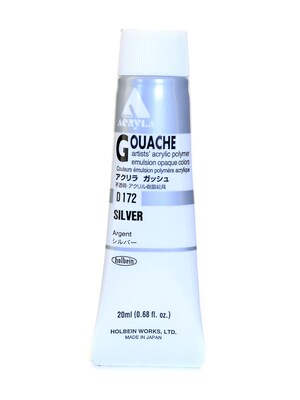 Holbein Acryla Gouache 20 Ml Silver [Pack Of 2] (2PK-D172)