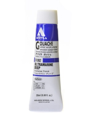 Holbein Acryla Gouache 20 Ml Ultramarine Blue Deep [Pack Of 2] (2PK-D092)