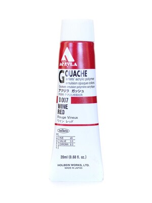 Holbein Acryla Gouache 20 Ml Wine Red [Pack Of 2] (2PK-D007)