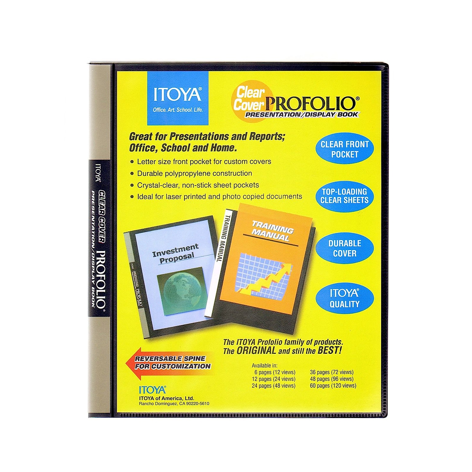 Itoya Clear Cover Profolio Presentation Books 24 Pages (48 Views) [Pack Of 2] (2PK-CC-24)