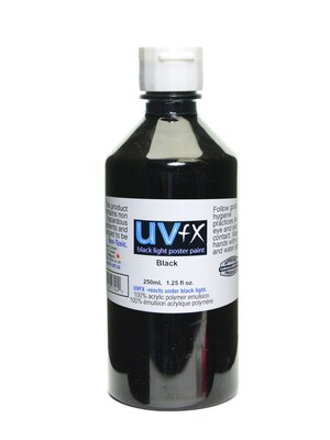 Jack Richeson Uvfx Black Light Poster Paint Black 250 Ml Bottle [Pack Of 2] (2PK-0242507494)