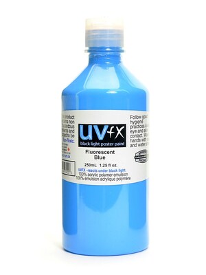 Jack Richeson Uvfx Black Light Poster Paint Fluorescent Blue 250 Ml Bottle [Pack Of 2] (2PK-0242507422)