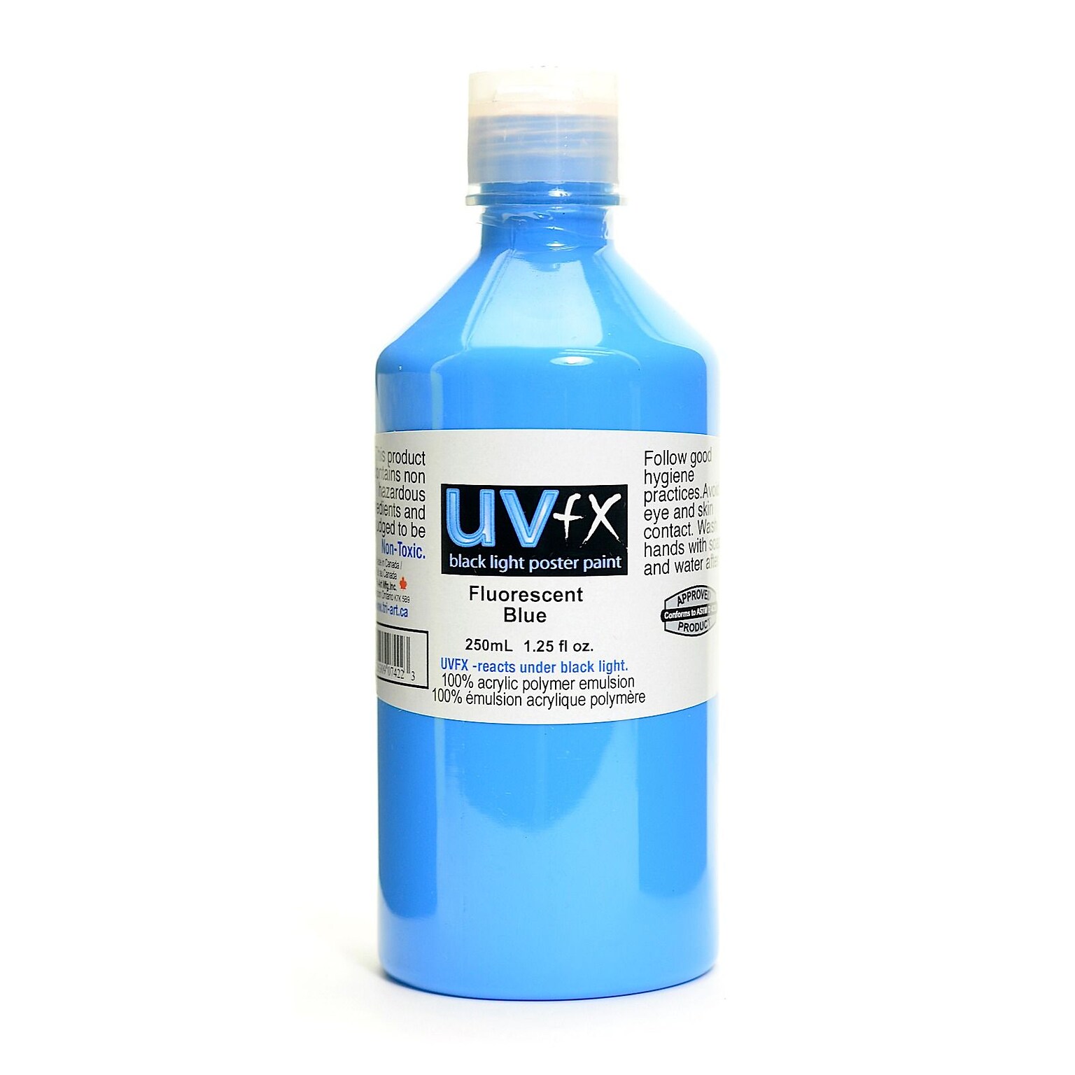 Jack Richeson Uvfx Black Light Poster Paint Fluorescent Blue 250 Ml Bottle [Pack Of 2] (2PK-0242507422)