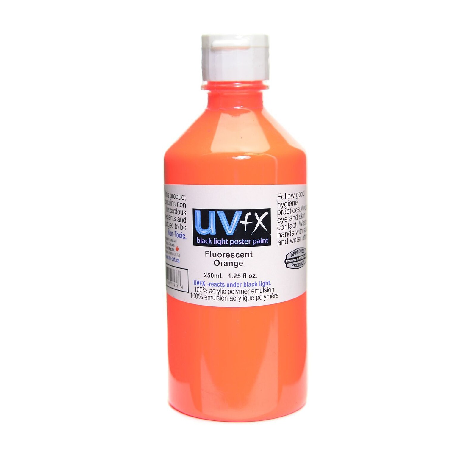 Jack Richeson Uvfx Black Light Poster Paint Fluorescent Orange 250 Ml Bottle [Pack Of 2] (2PK-0242507438)