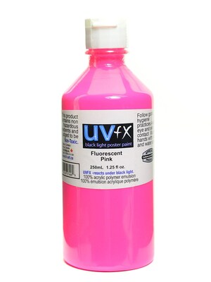 Jack Richeson Uvfx Black Light Poster Paint Fluorescent Pink 250 Ml Bottle [Pack Of 2] (2PK-0242507446)