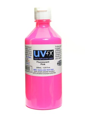 Jack Richeson Uvfx Black Light Poster Paint Fluorescent Pink 250 Ml Bottle [Pack Of 2] (2PK-02425074