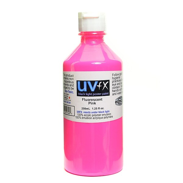 Jack Richeson Uvfx Black Light Poster Paint Fluorescent Pink 250 Ml Bottle [Pack Of 2] (2PK-0242507446)