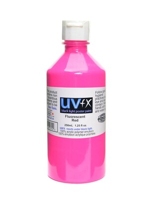 Jack Richeson Uvfx Black Light Poster Paint Fluorescent Red 250 Ml Bottle [Pack Of 2] (2PK-024250745