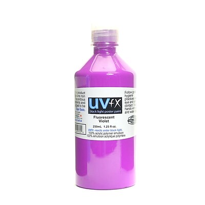 Jack Richeson Uvfx Black Light Poster Paint Fluorescent Violet 250 Ml Bottle [Pack Of 2] (2PK-0242507470)