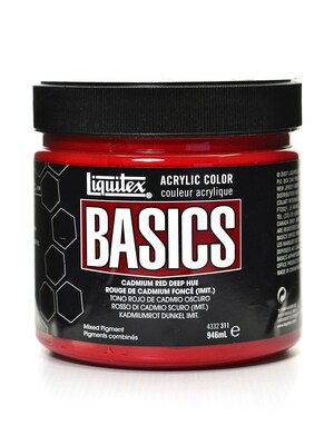 Liquitex Basics Acrylics Colors Cadmium Red Deep Hue 32 Oz. Jar (4332311)