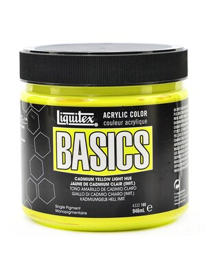 Liquitex Basics Acrylics Colors Cadmium Yellow Light Hue 32 Oz. Jar (4332160)
