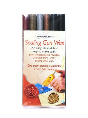 Manuscript Sealing Gun Wax 3 7/8 x 5/16, Traditional Mix Pack of 6 (MSH7616ASS)