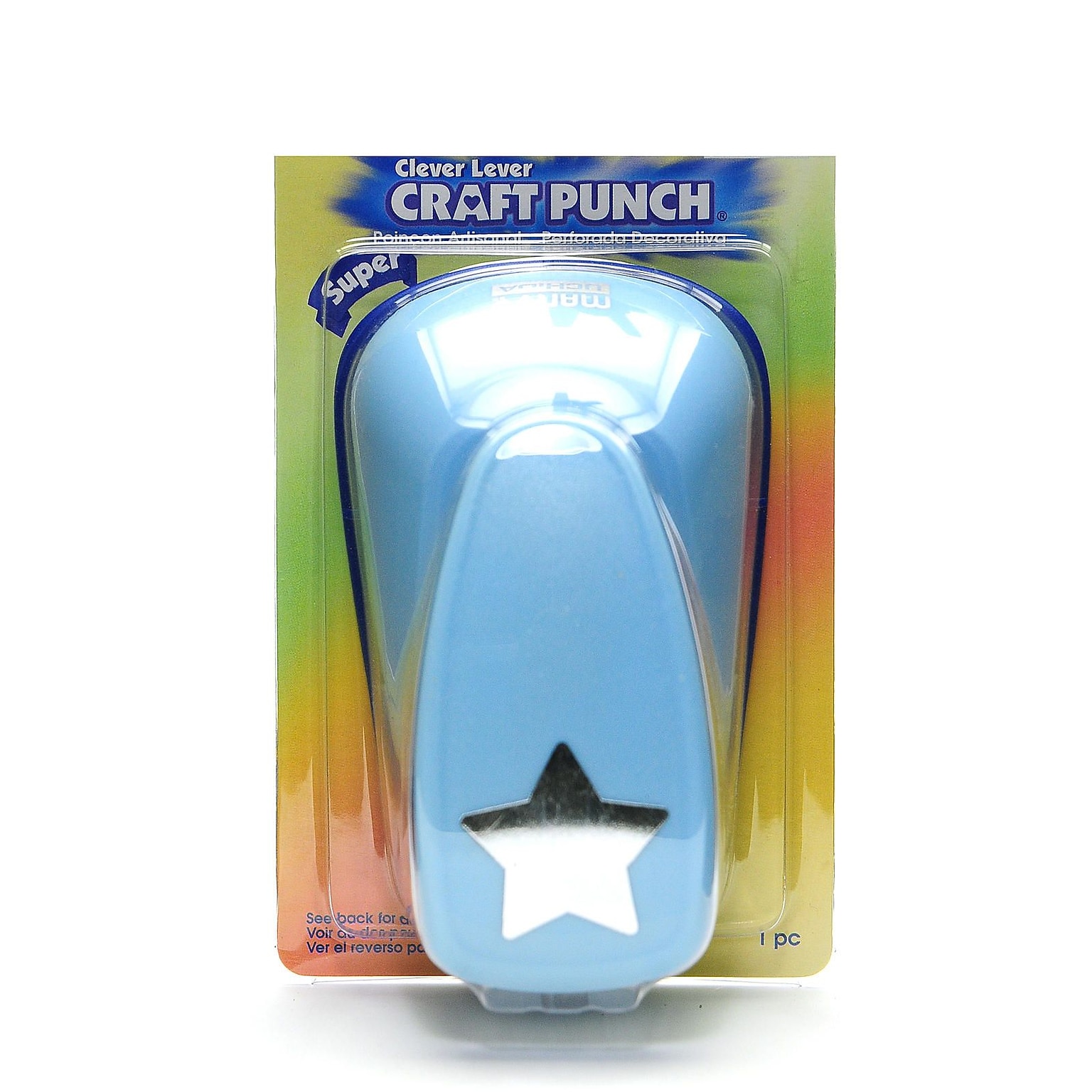 Marvy Uchida Clever Lever Super Jumbo Craft Punch, 2 Super Jumbo Star (71185)